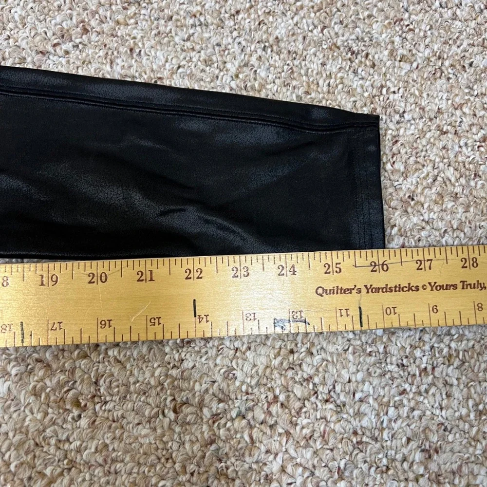 Spanx Faux Leather Leggings Black High Waisted Shapewear Large 20240R